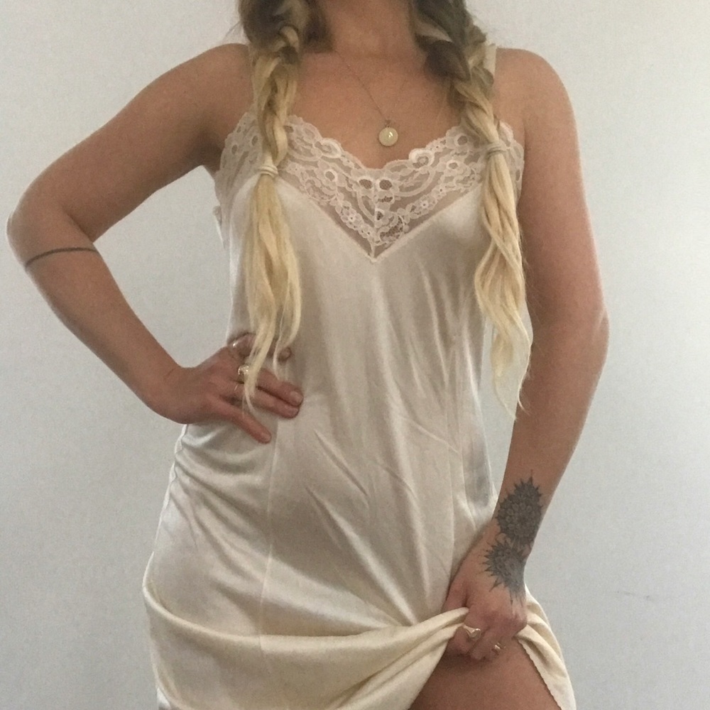 Vtg silky slip dress